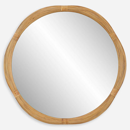 SALINA ROUND NATURAL BAMBOO MIRROR