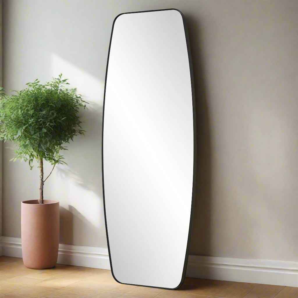 CASPIAN CURVED BLACK DRESSING MIRROR