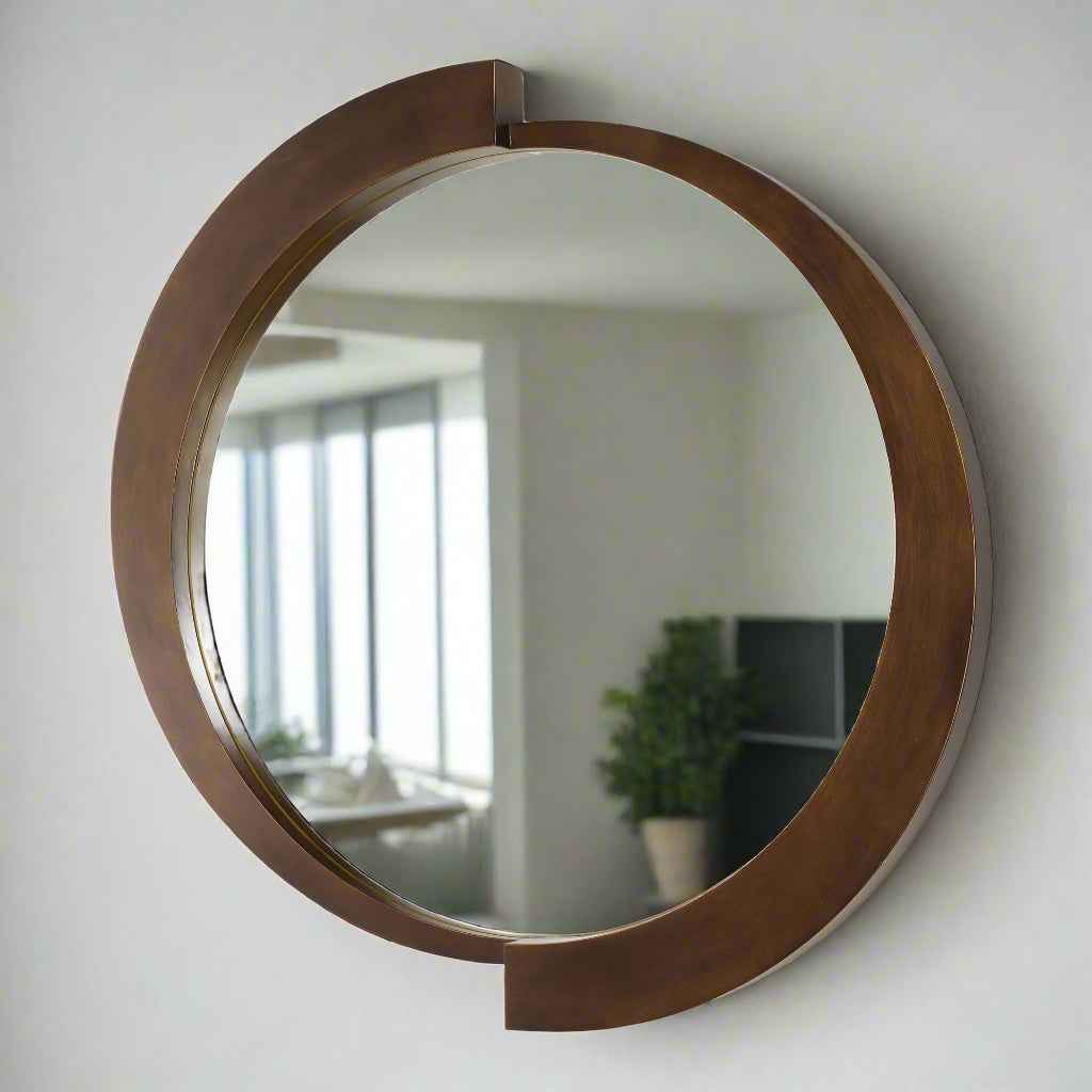 REVERSE BRONZE ROUND MIRROR