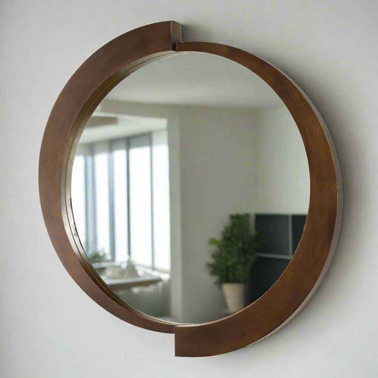 REVERSE BRONZE ROUND MIRROR