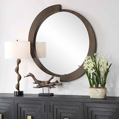 REVERSE BRONZE ROUND MIRROR