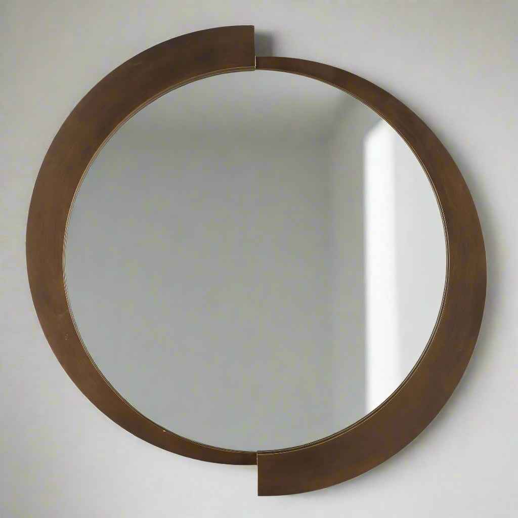 REVERSE BRONZE ROUND MIRROR