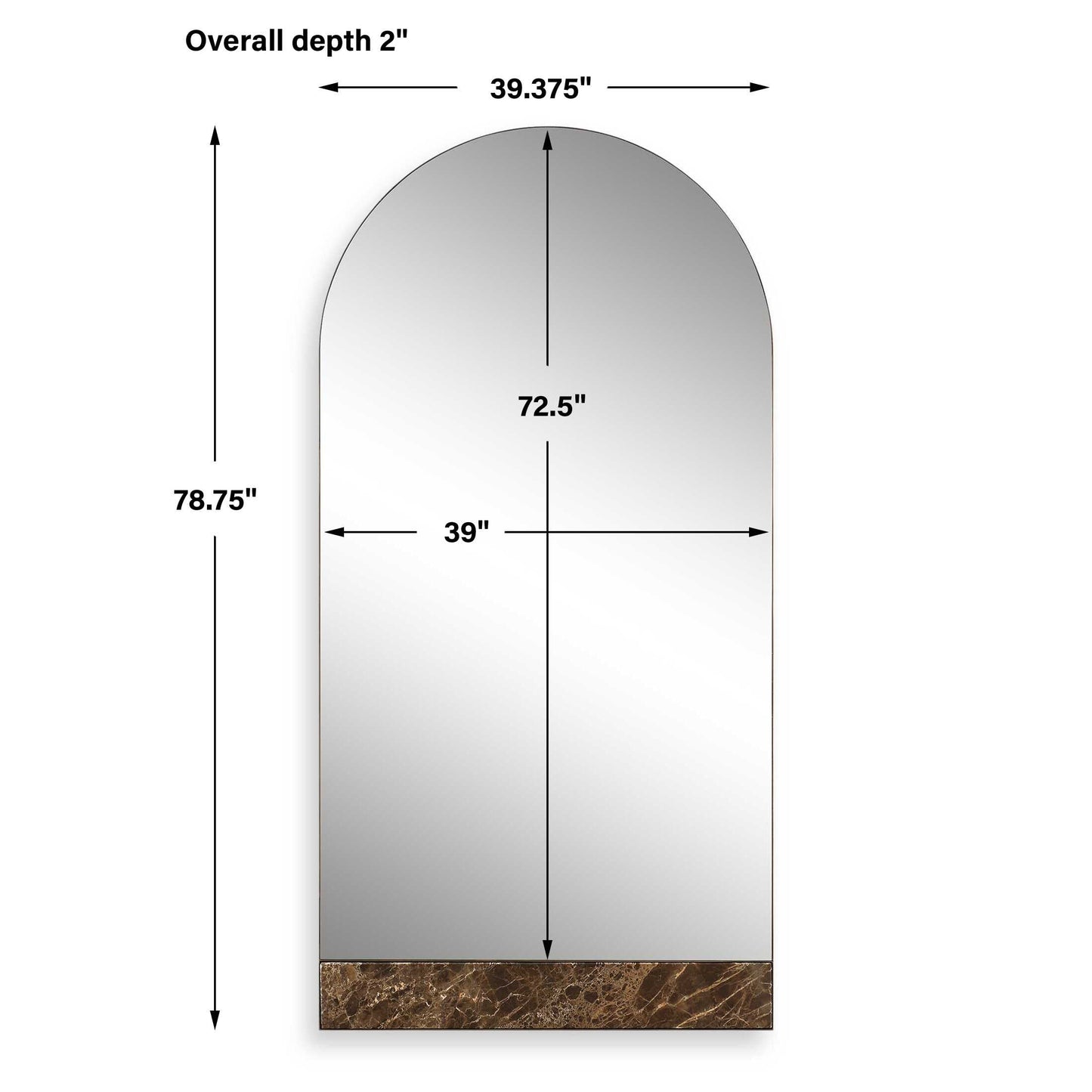HANOVER MARBLE ARCH FLOOR MIRROR