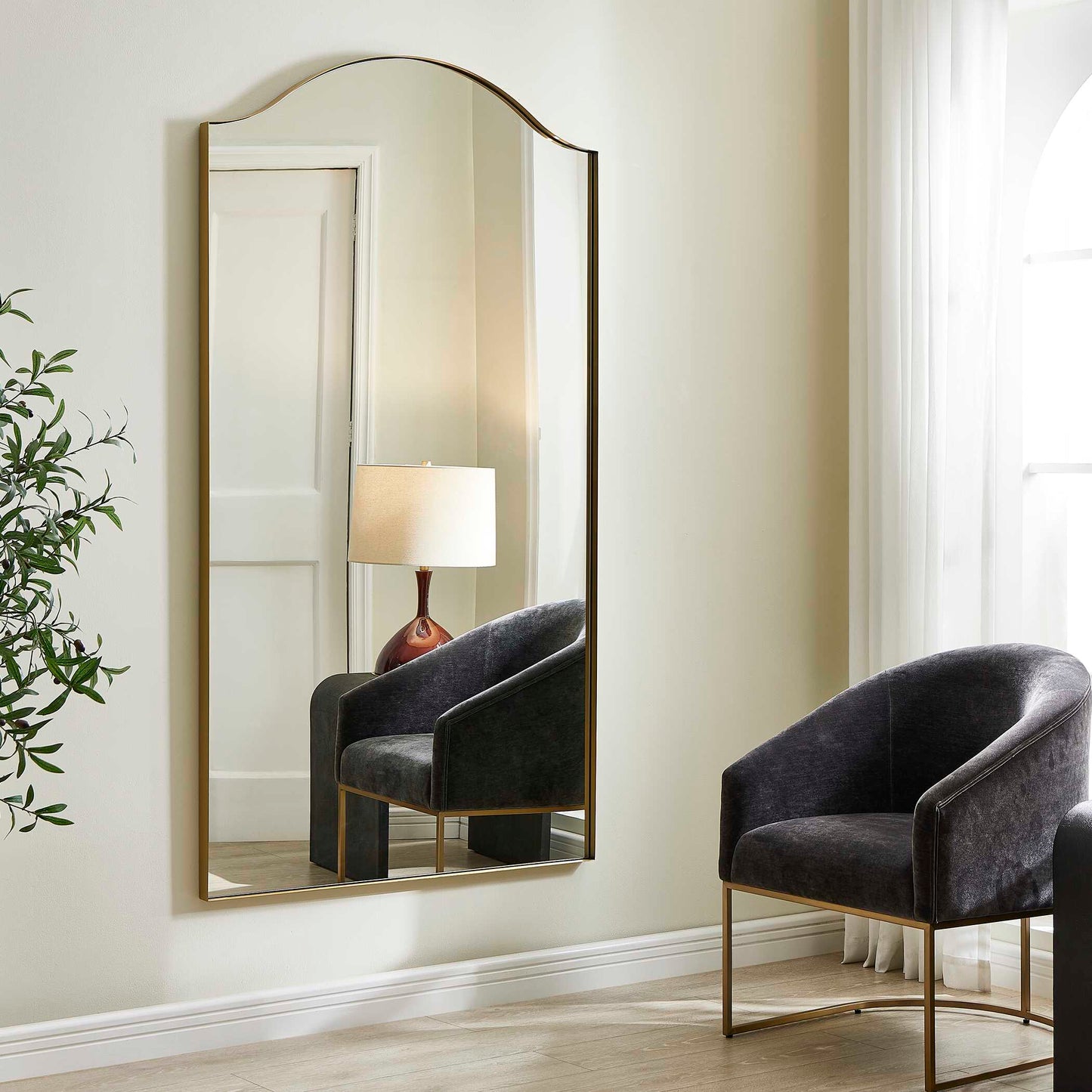 MALLORCA OVERSIZED ARCH MIRROR: BRASS
