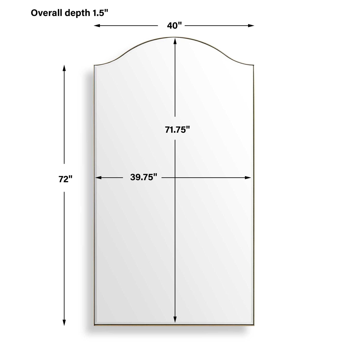 MALLORCA OVERSIZED ARCH MIRROR: BRASS