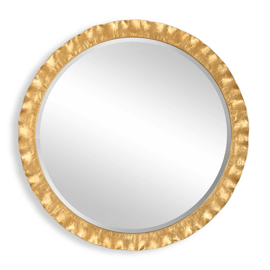 HAYA GOLD SCALLOPED EDGE ROUND MIRROR