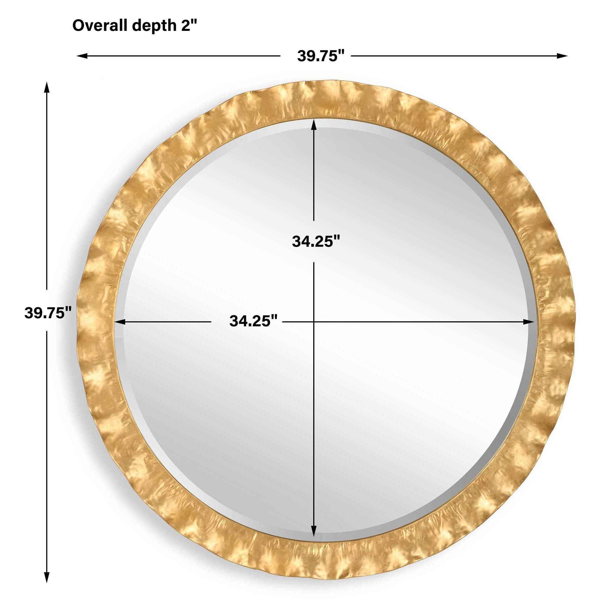 HAYA GOLD SCALLOPED EDGE ROUND MIRROR