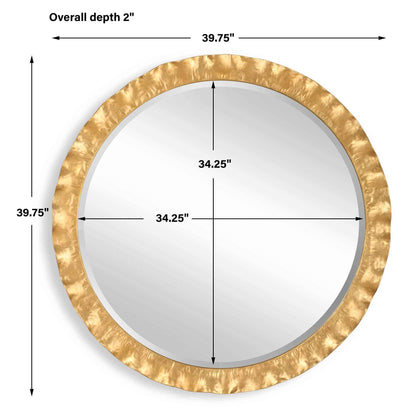HAYA GOLD SCALLOPED EDGE ROUND MIRROR