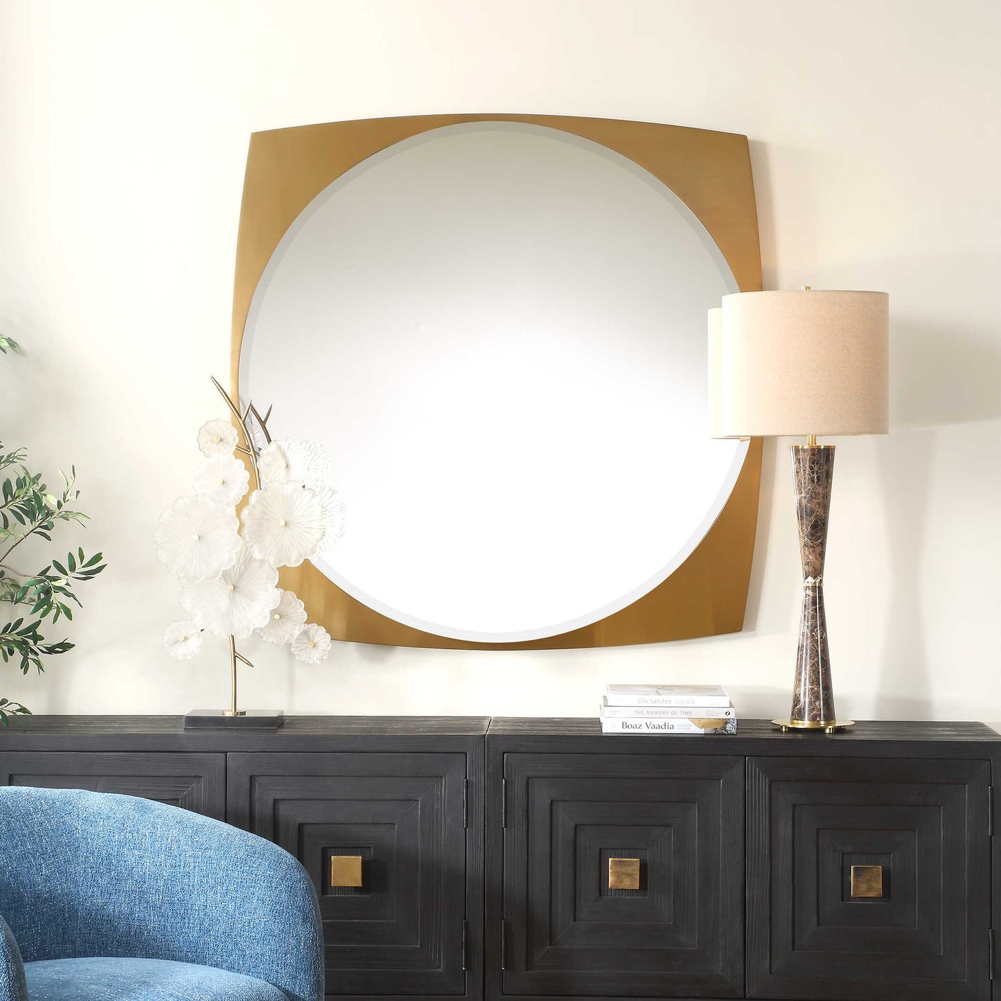 NEILIA BRASS PLATED LARGE MIRROR