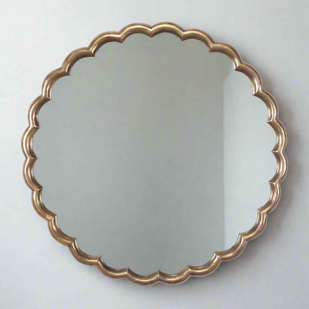 CERRITO ANTIQUE BRASS ROUND MIRROR