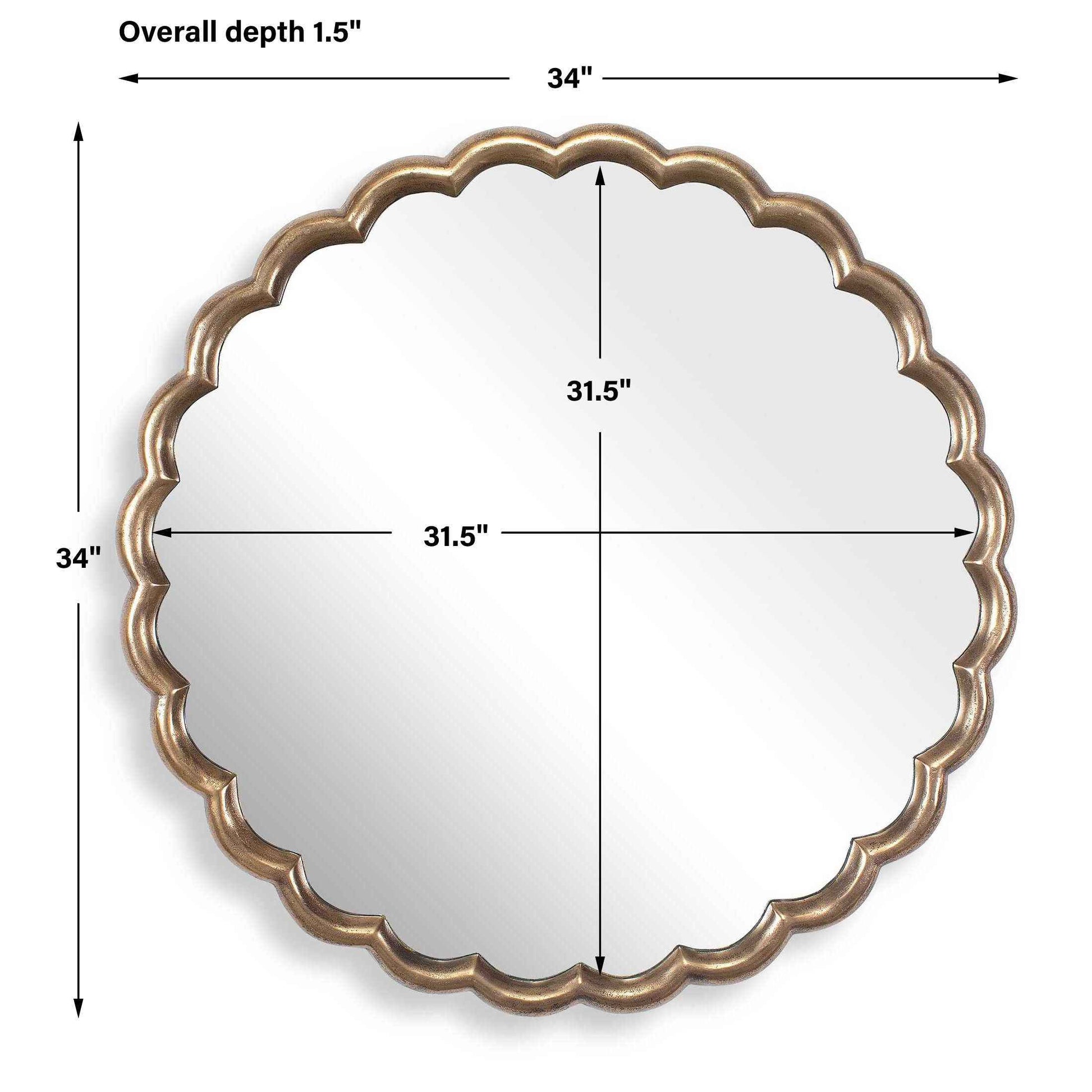 CERRITO ANTIQUE BRASS ROUND MIRROR