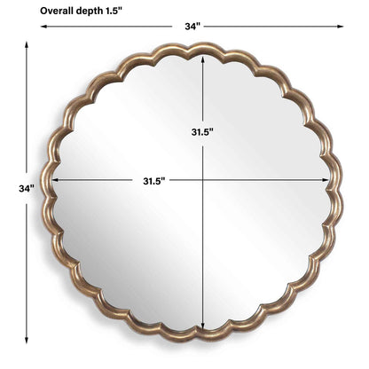 CERRITO ANTIQUE BRASS ROUND MIRROR