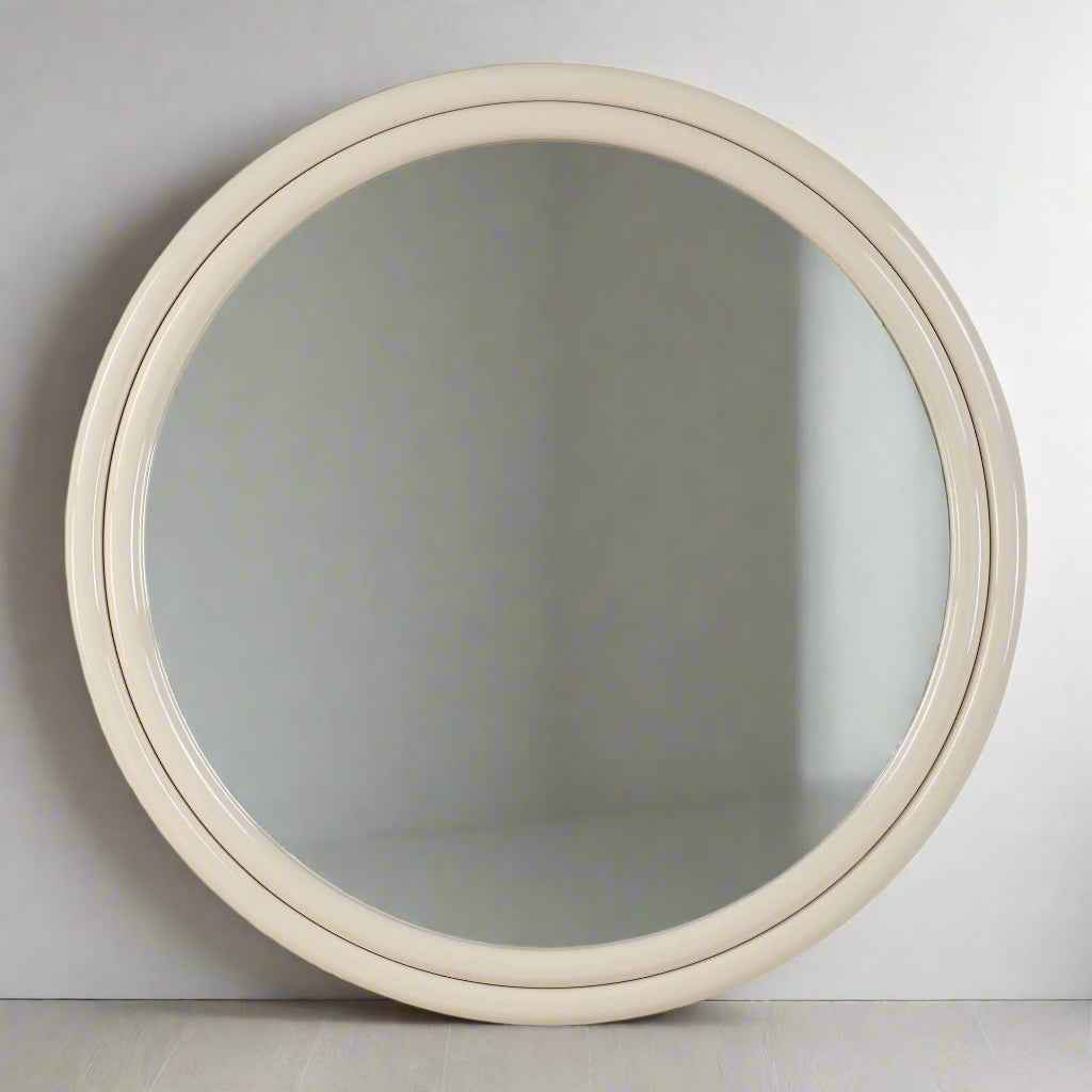 FLORIAN HIGH GLOSS WARM WHITE ROUND MIRROR