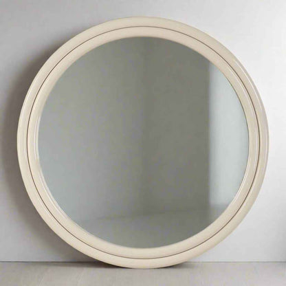 FLORIAN HIGH GLOSS WARM WHITE ROUND MIRROR