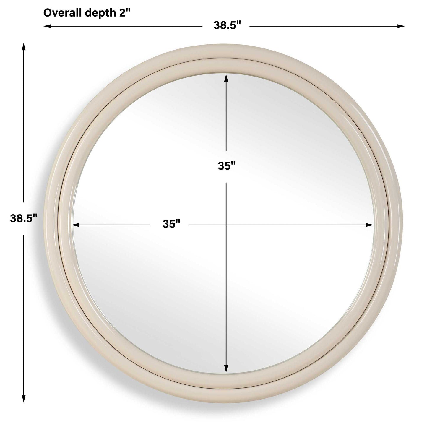FLORIAN HIGH GLOSS WARM WHITE ROUND MIRROR
