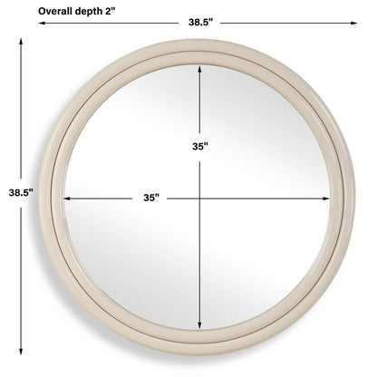 FLORIAN HIGH GLOSS WARM WHITE ROUND MIRROR