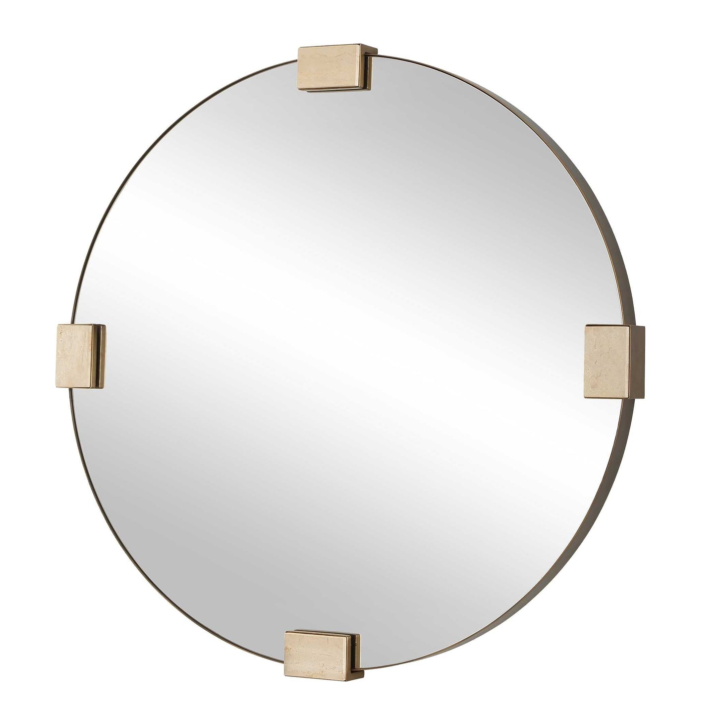 RUSSO TRAVERTINE ROUND MIRROR