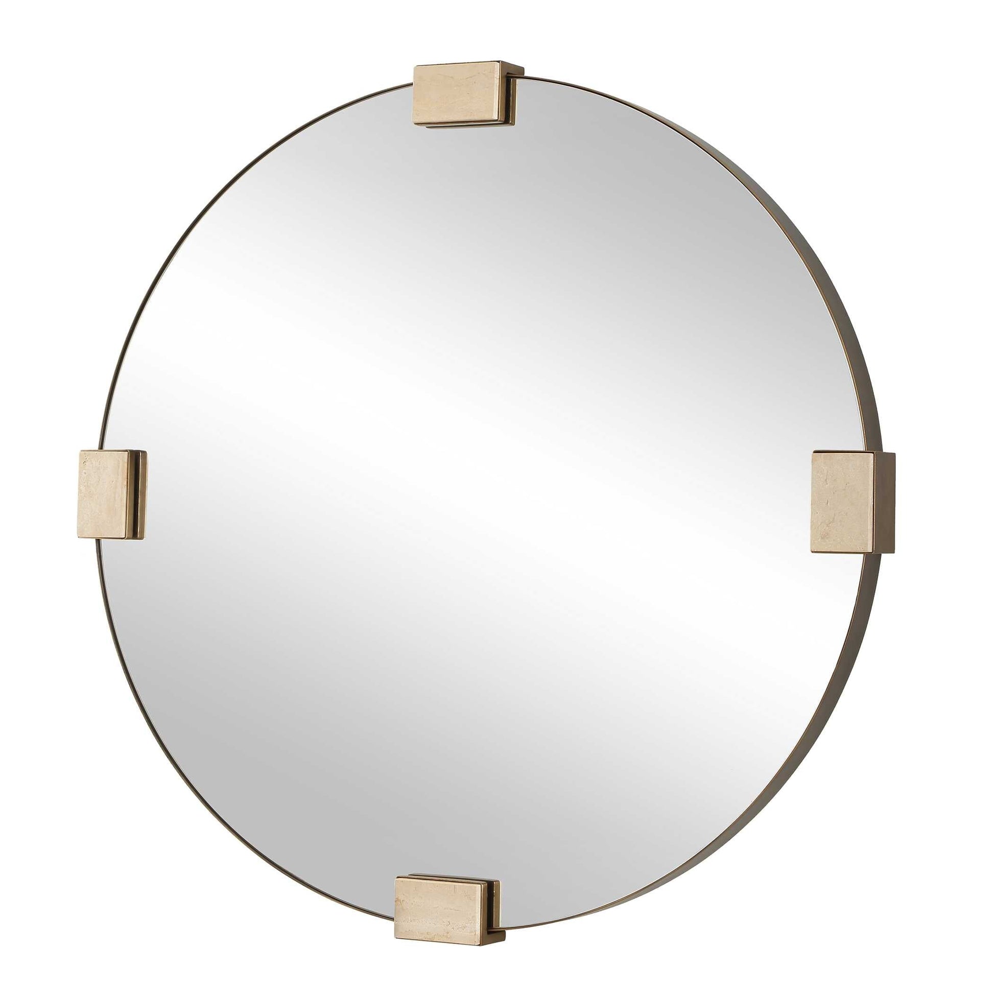 RUSSO TRAVERTINE ROUND MIRROR