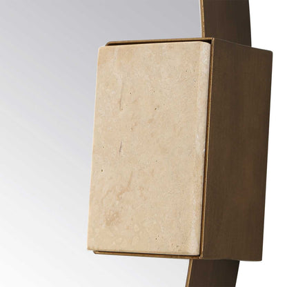 RUSSO TRAVERTINE ROUND MIRROR