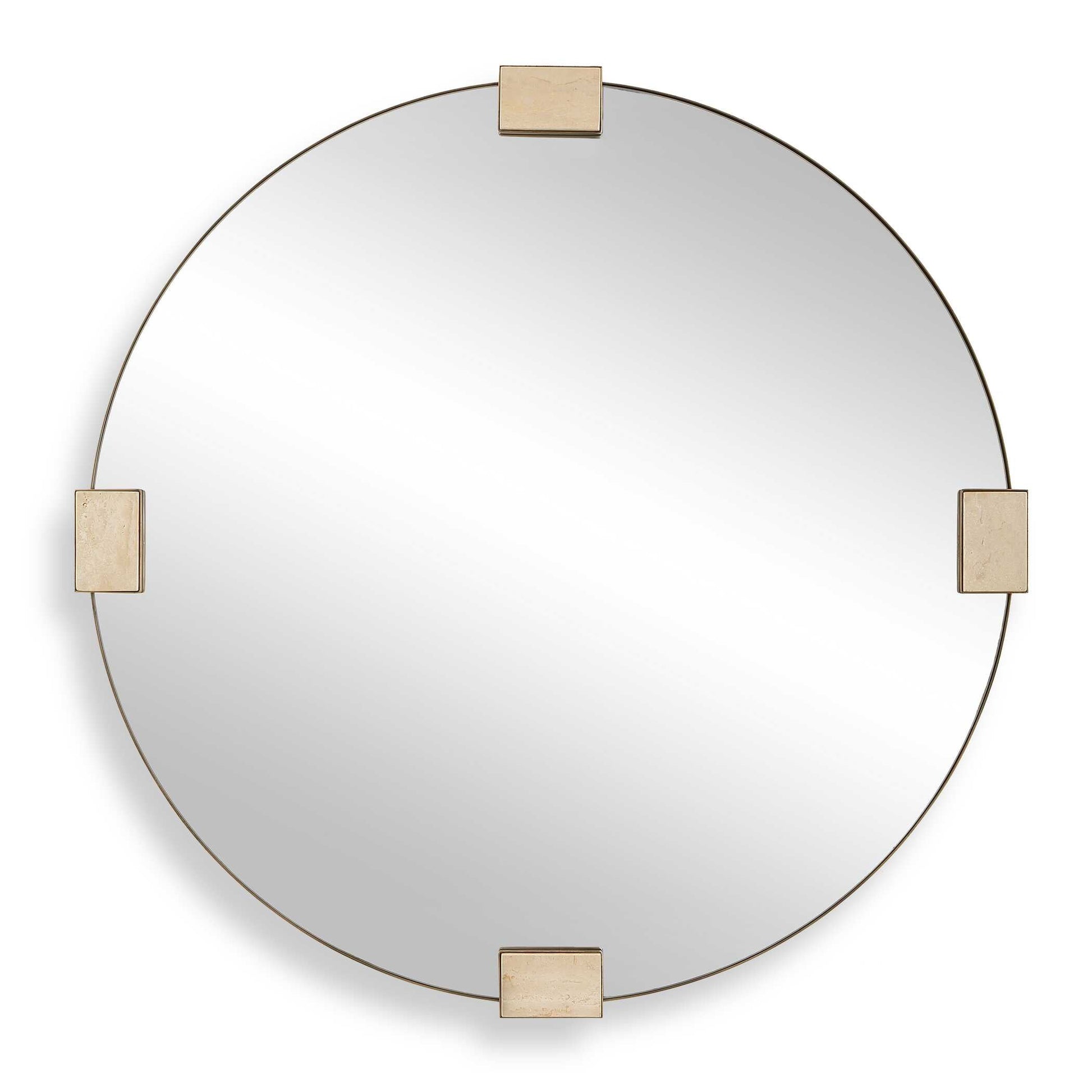 RUSSO TRAVERTINE ROUND MIRROR