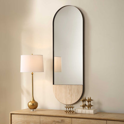 RUSSO TRAVERTINE TALL OVAL MIRROR