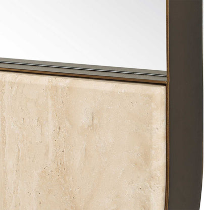 RUSSO TRAVERTINE TALL OVAL MIRROR