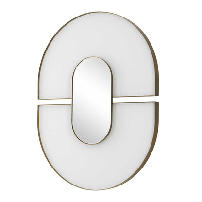 ENCASE MODERN WHITE OVAL MIRROR
