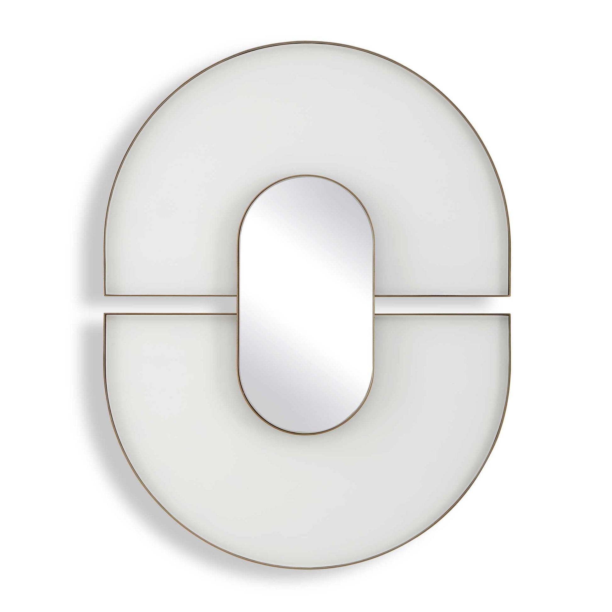 ENCASE MODERN WHITE OVAL MIRROR