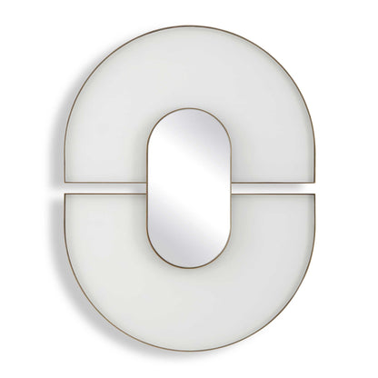 ENCASE MODERN WHITE OVAL MIRROR