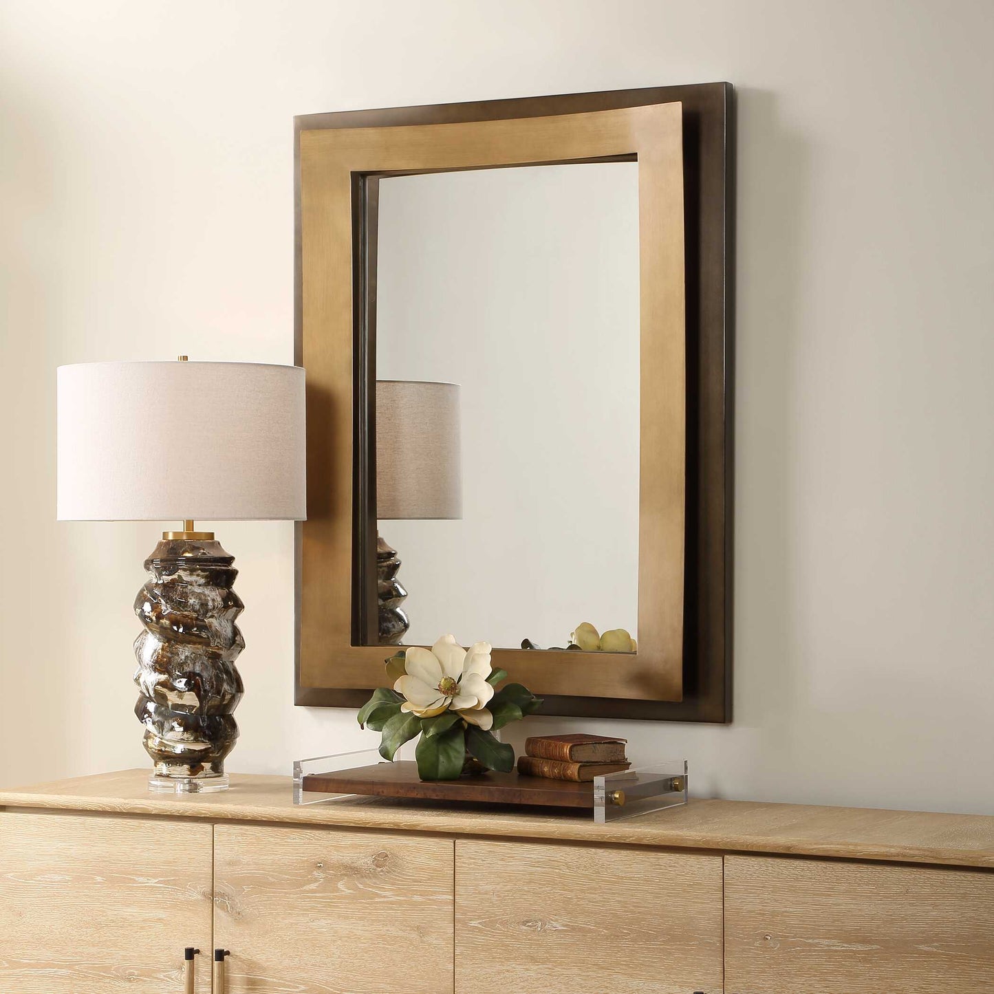 AROUND THE BEND GOLDEN BRONZE MIRROR