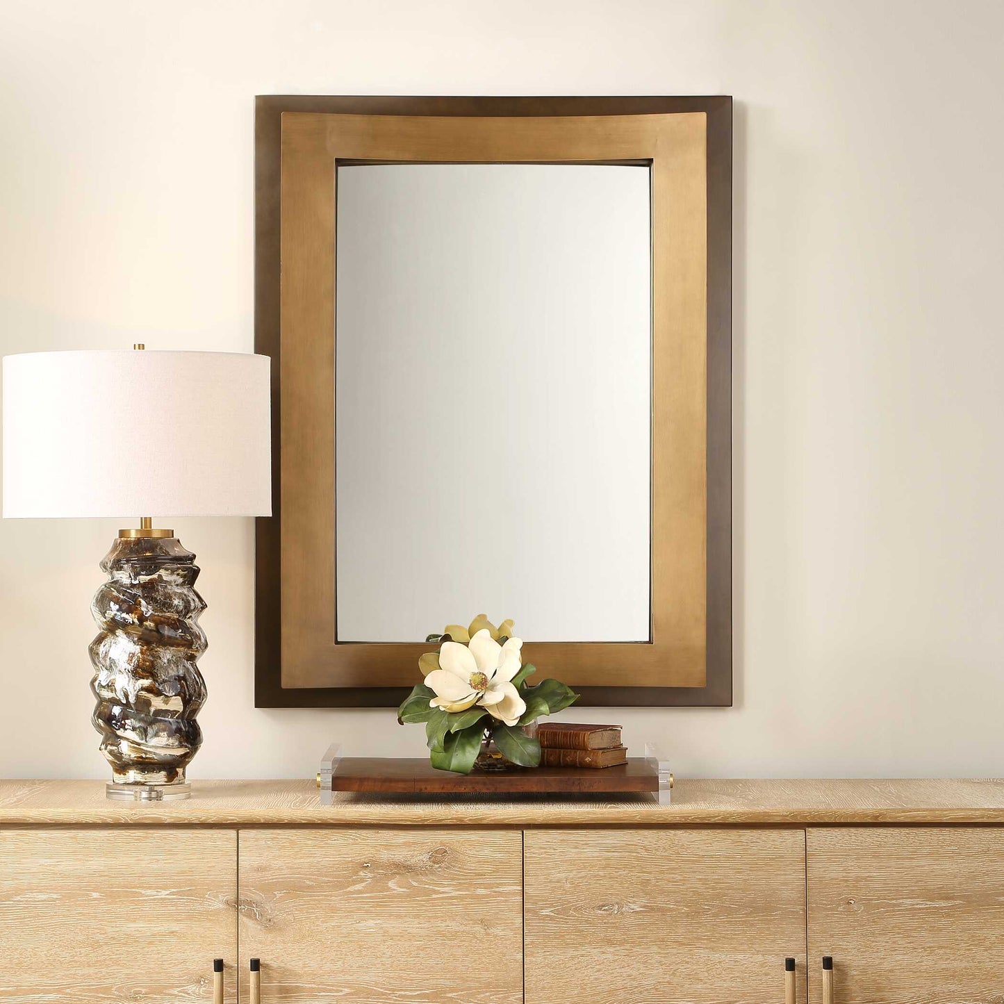 AROUND THE BEND GOLDEN BRONZE MIRROR