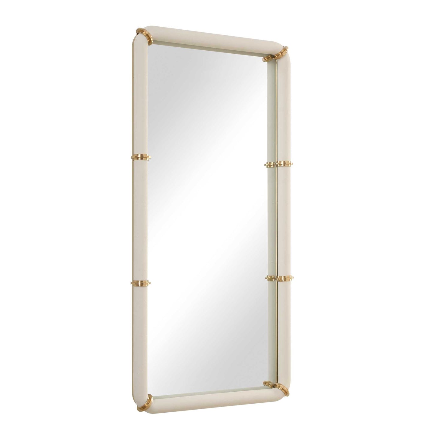 CYPRUS WHITE LEATHER MIRROR