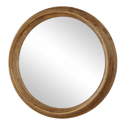FRONTIER ROUND WOOD MIRROR
