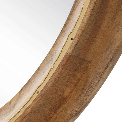 FRONTIER ROUND WOOD MIRROR