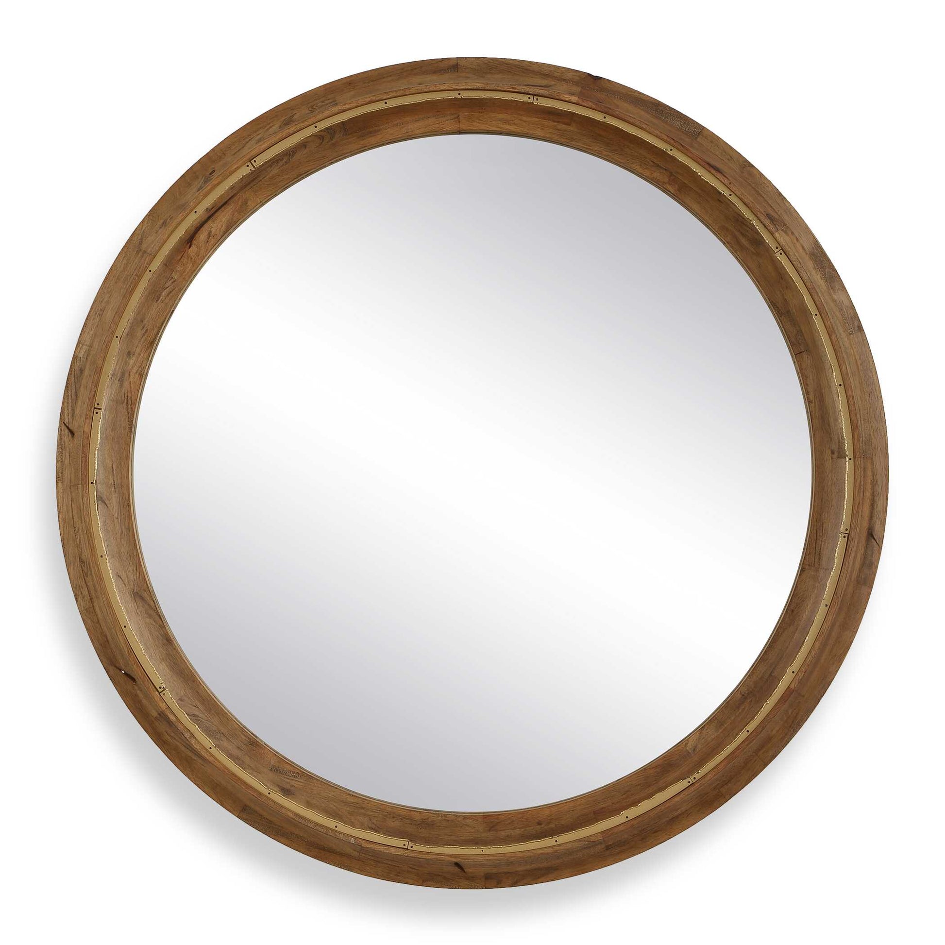 FRONTIER ROUND WOOD MIRROR