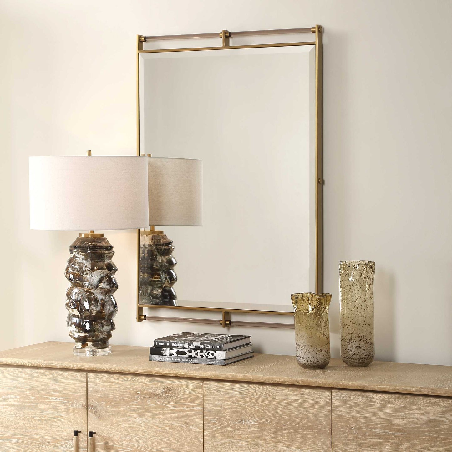 RIPOLL ANTIQUE BRASS + ACRYLIC MIRROR