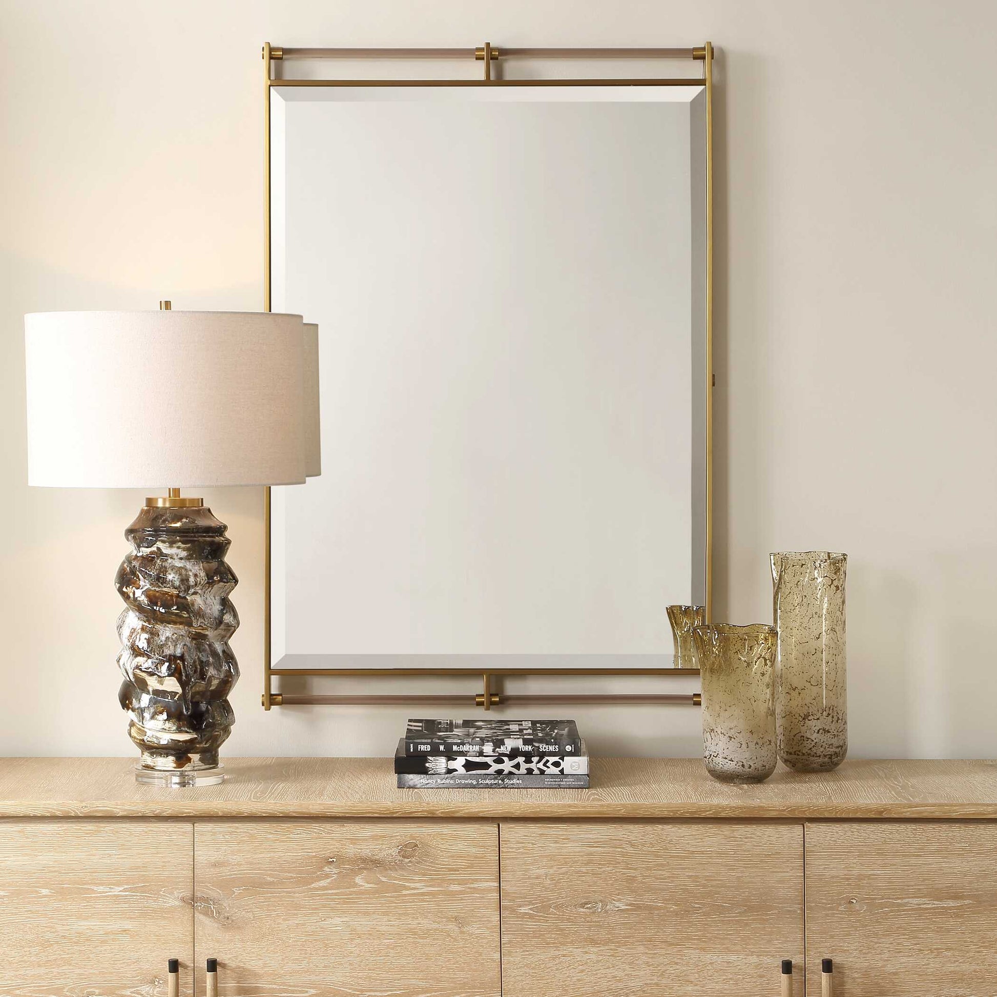 RIPOLL ANTIQUE BRASS + ACRYLIC MIRROR
