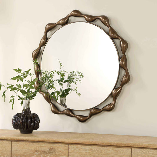 REMOLINO ROUND BRONZE MIRROR