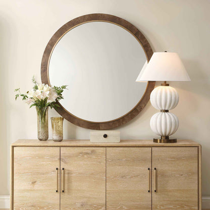 CLEVELAND ROUND BURL WOOD MIRROR