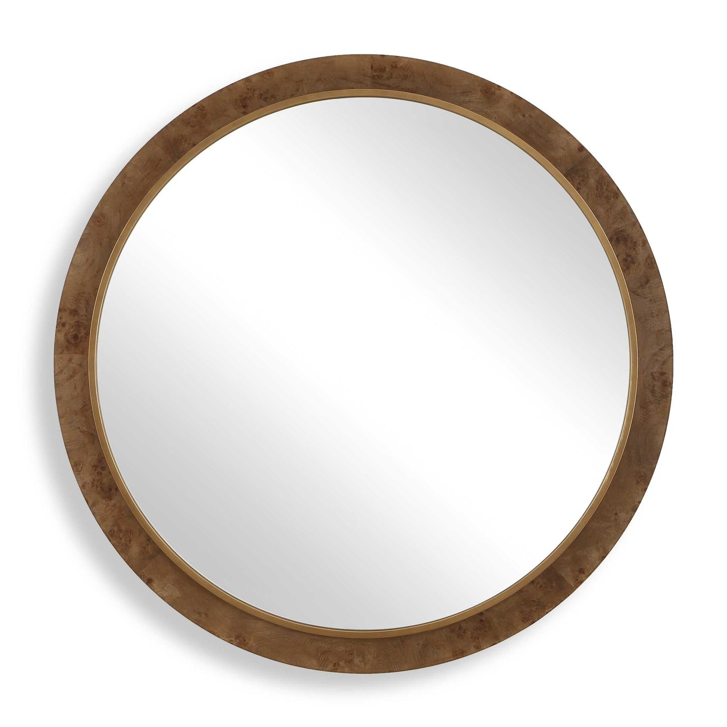 CLEVELAND ROUND BURL WOOD MIRROR