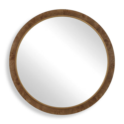 CLEVELAND ROUND BURL WOOD MIRROR