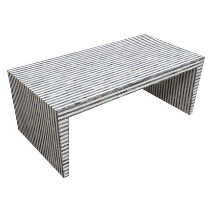 Bone Inlay Rectangle Coffee Table  Design