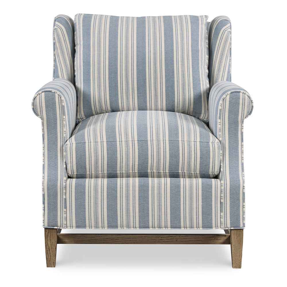 Marcus Chair in Wide Sky Blue Stripe