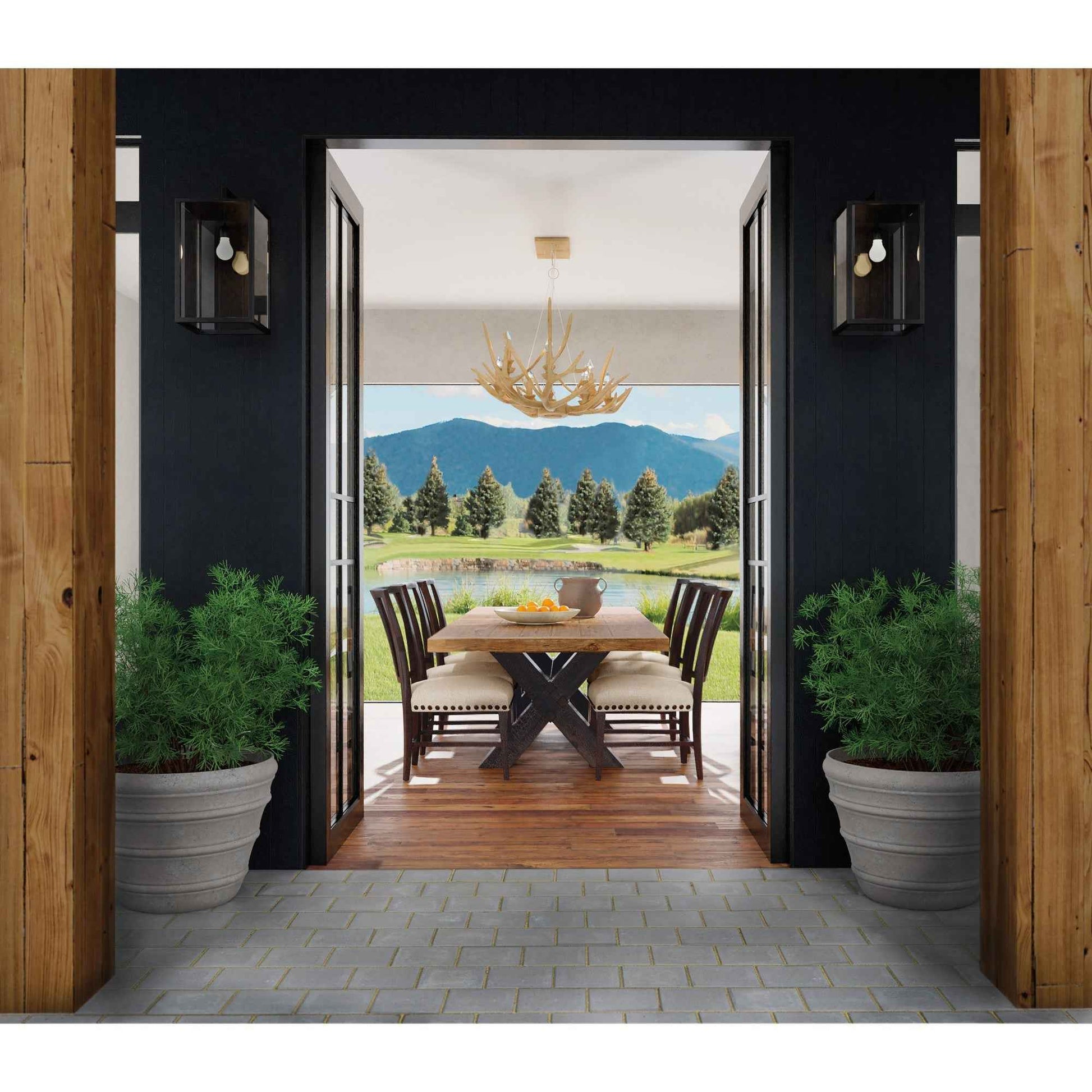 BIG SKY TRESTLE DINING TABLE w/ 2-20" LEAVES