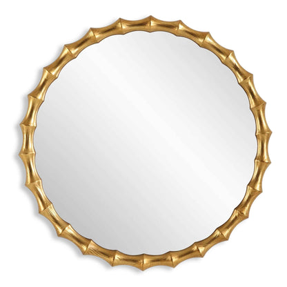 NACALA ROUND GOLD BAMBOO MIRROR