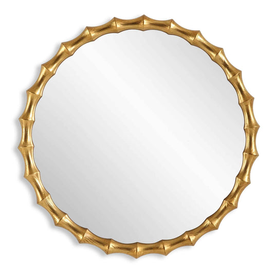 NACALA ROUND GOLD BAMBOO MIRROR