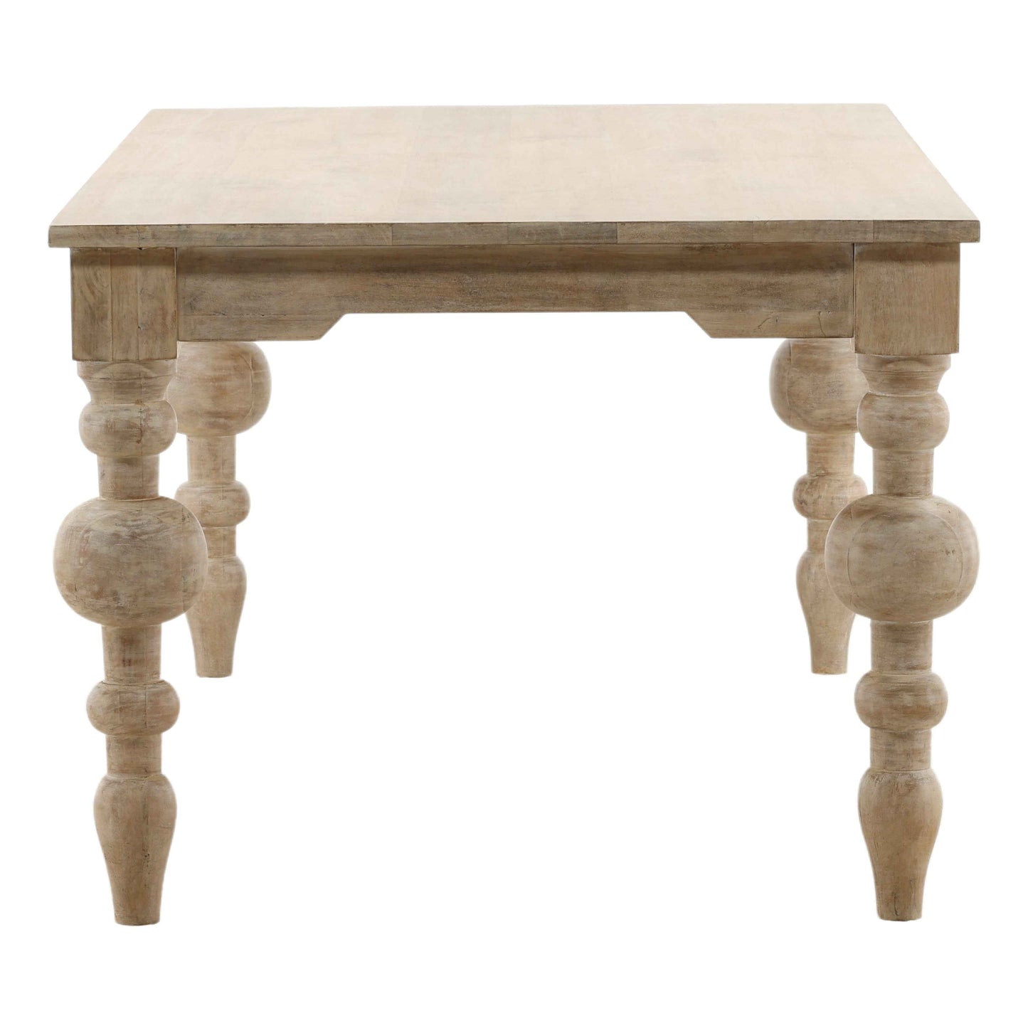 NAN WHITEWASH TURNED LEG DINING TABLE