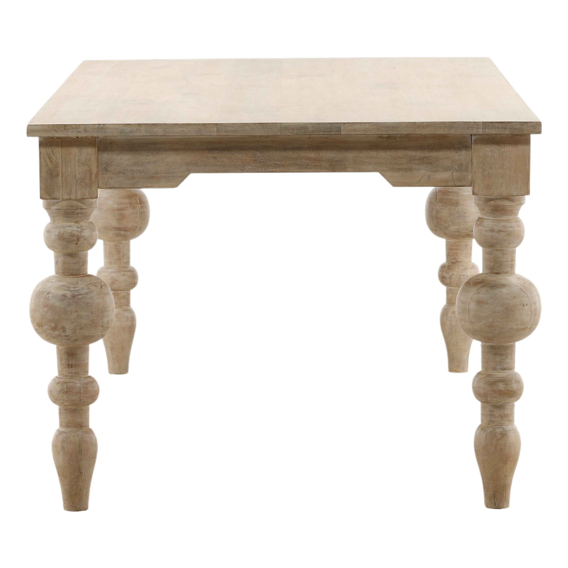 NAN WHITEWASH TURNED LEG DINING TABLE