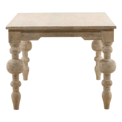 NAN WHITEWASH TURNED LEG DINING TABLE