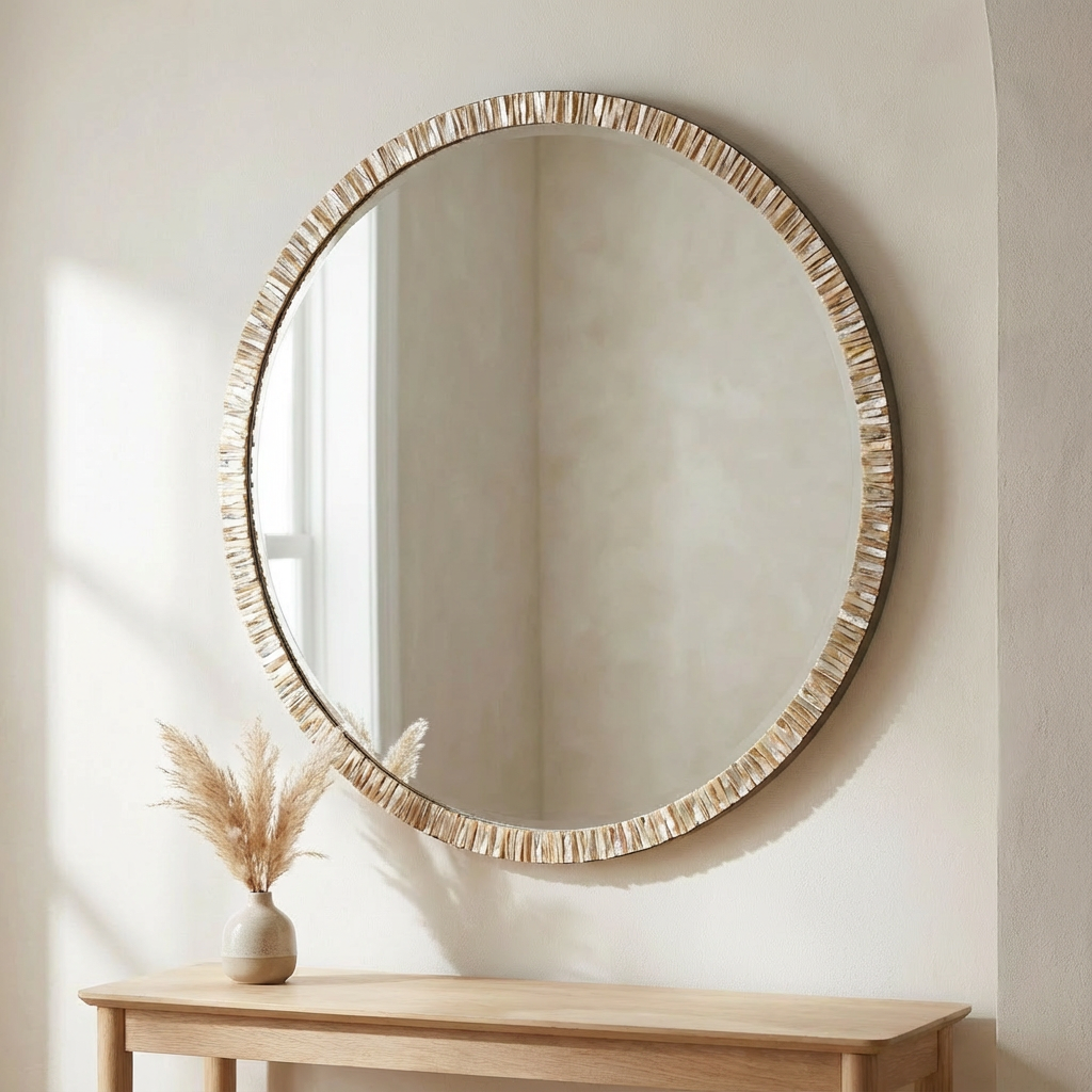 ODEON SHELL INLAY ROUND MIRROR